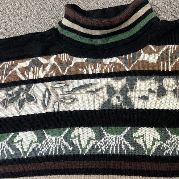 Chacok Sweater Lambs Wool Blend France Boho Bat Wing Sleeves Vintage Mock Flawed - Picture 3 of 11
